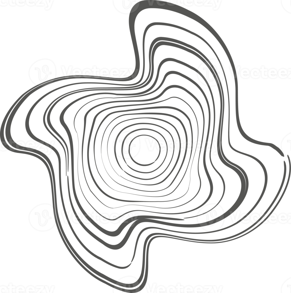 Tree rings organic pattern. Topography line circle. Nature wavy contour shape. Topographic icon png