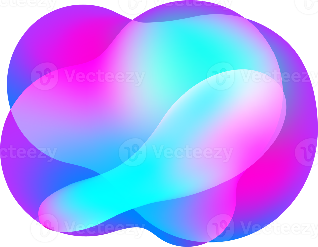 Liquid gradient shape. Fluid abstract color background. Holographic organic 3D design. Neon futuristic element. Blend bubble png