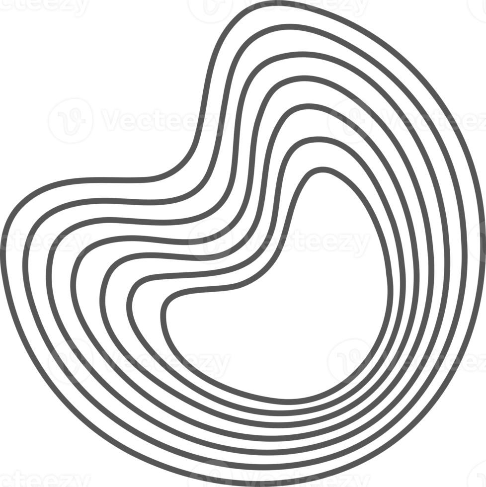 Tree rings organic pattern. Topography line circle. Nature wavy contour shape. Topographic icon png