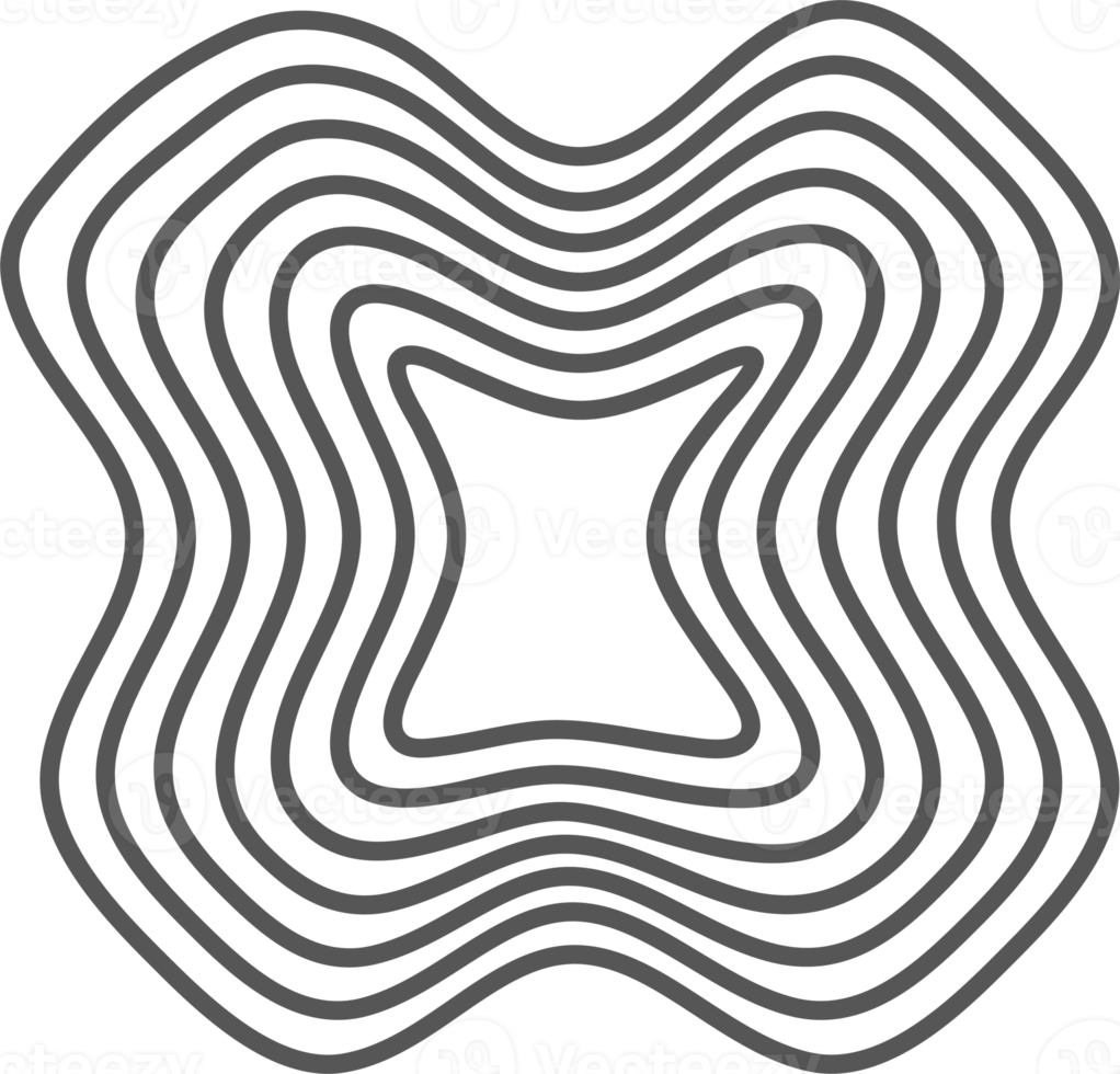 Tree rings organic pattern. Topography line circle. Nature wavy contour shape. Topographic icon png