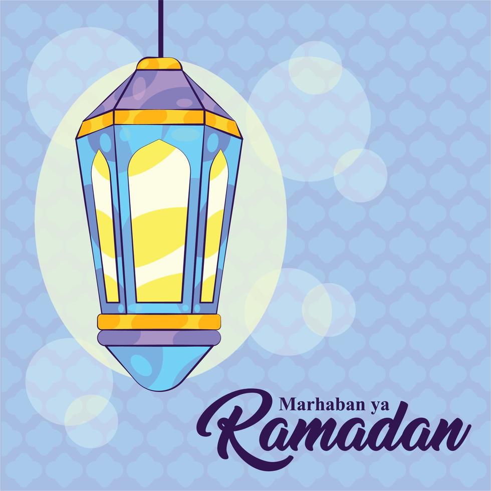 Bright Lantern Ramadan Background vector