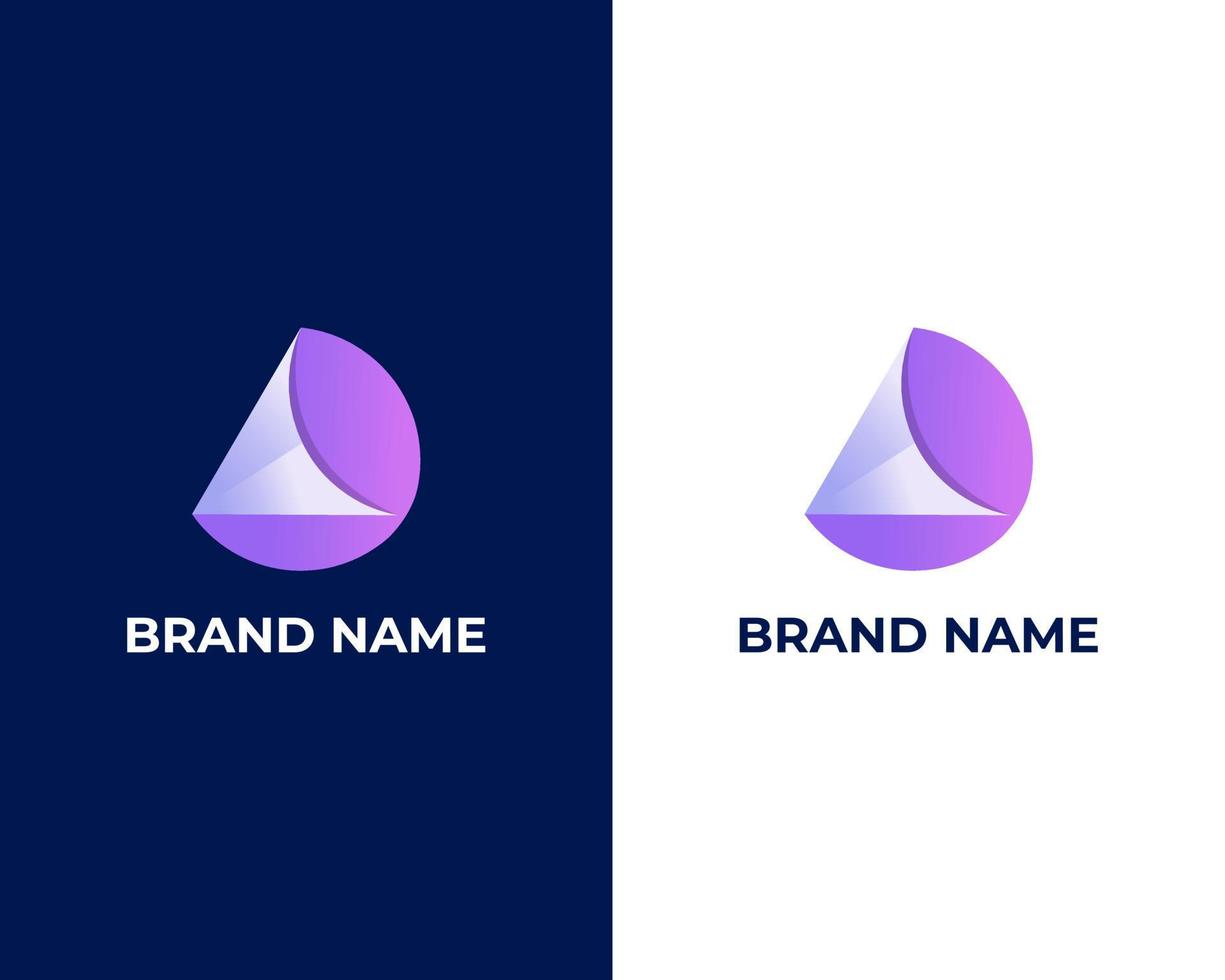 letter d arrow modern trendy 3d logo design template vector