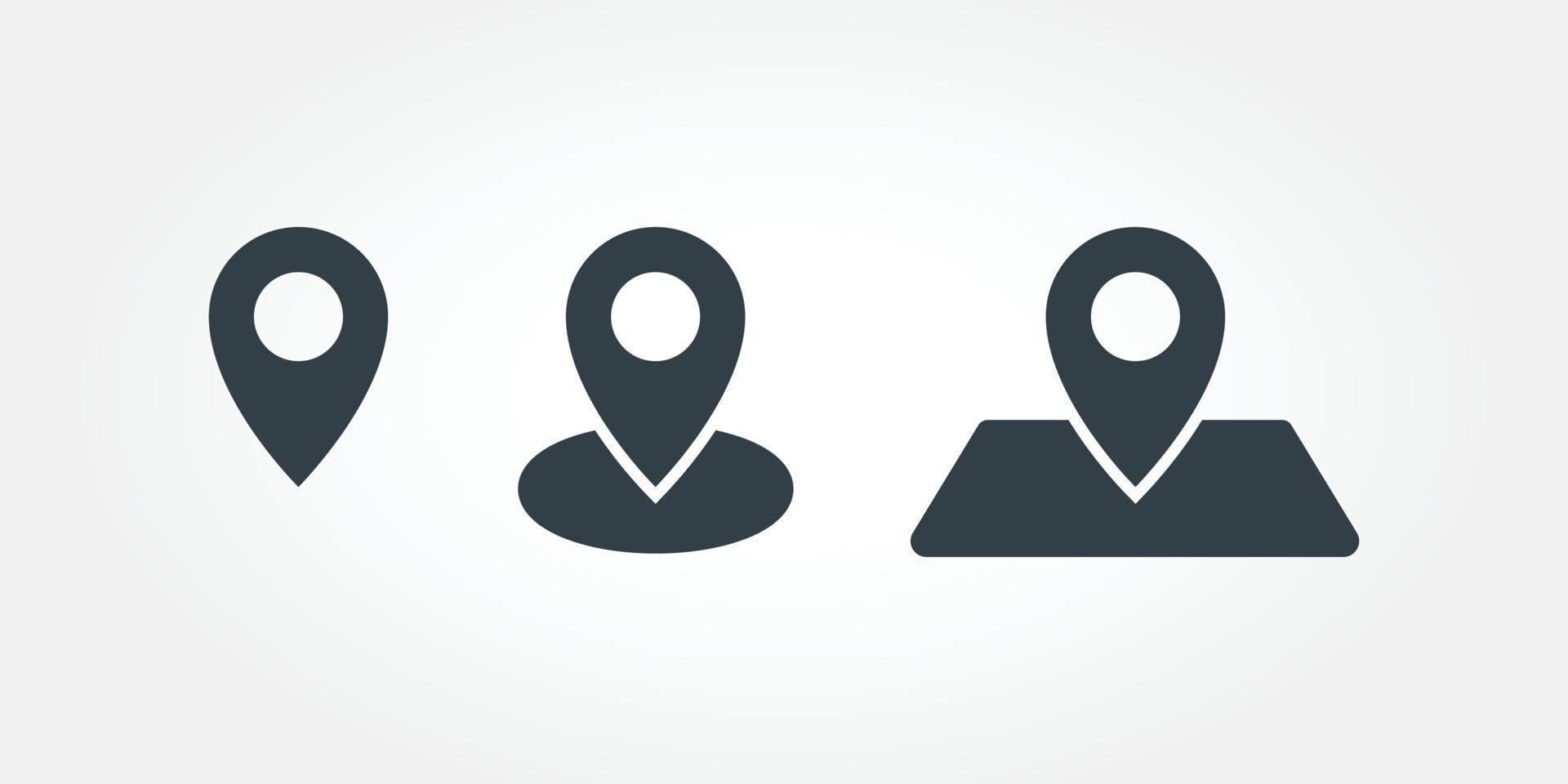 Pins location icons set simple design vector