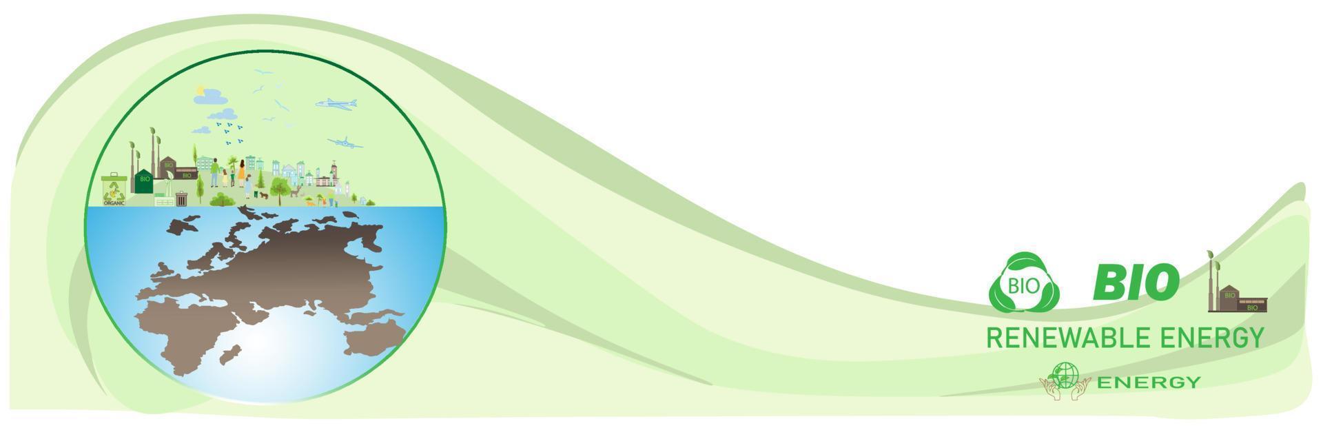 Green eco city vector ESG cology Environmental friendly template, Sustainability eco vector is a clean planet and the distribution of garbage.