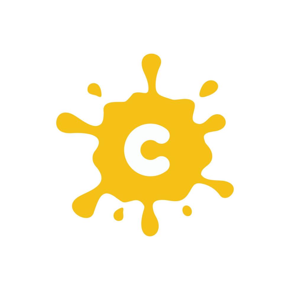 Letter C splash initial logo vector