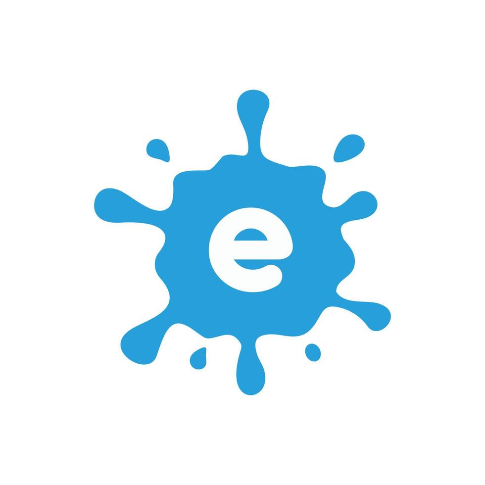 Letter E splash initial logo vector