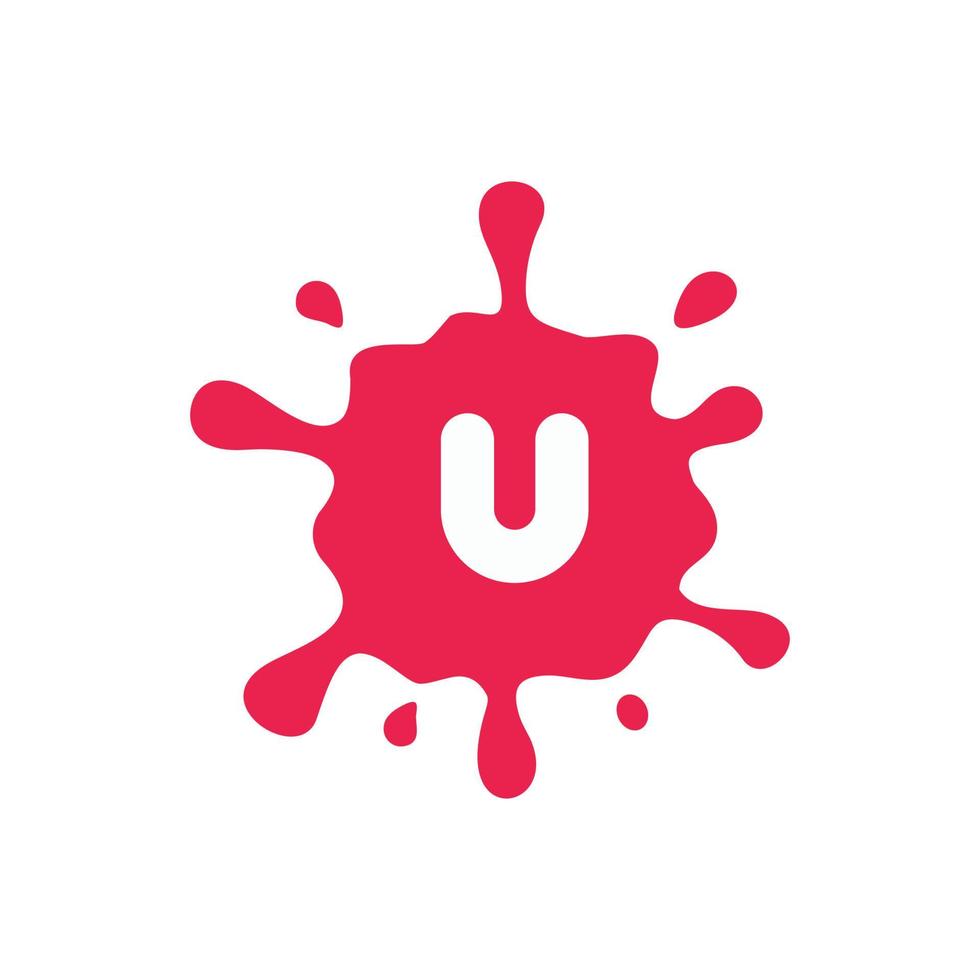 Letter U splash initial logo vector