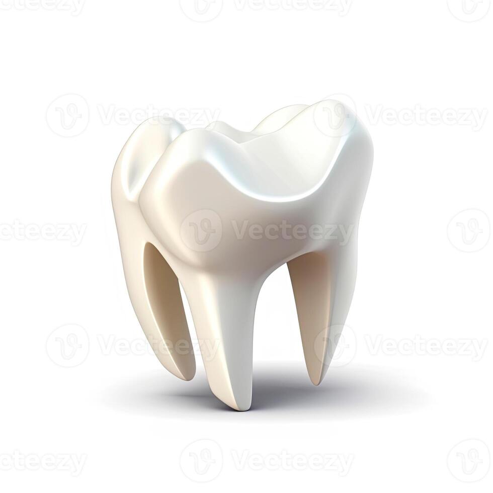 3D design of tooth over white background. . photo