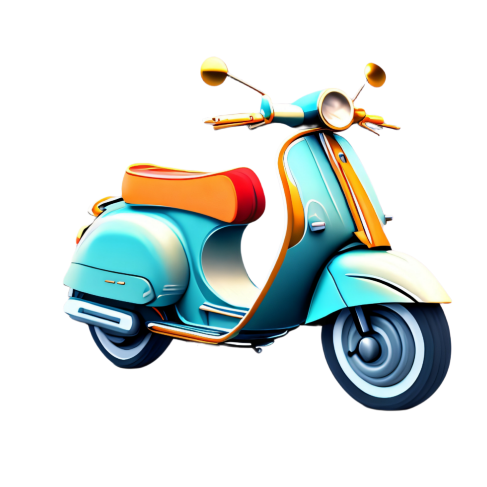 light blue orange scooter png