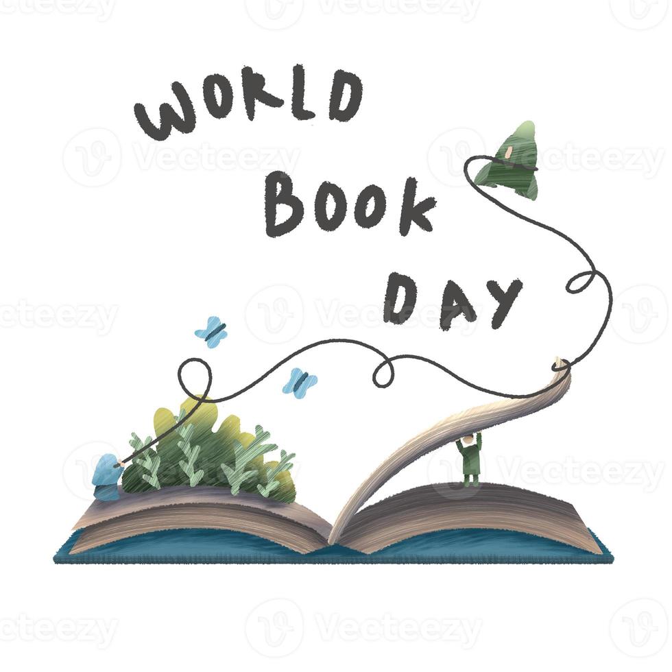 World book day, stack of books with glasses on mint background photo