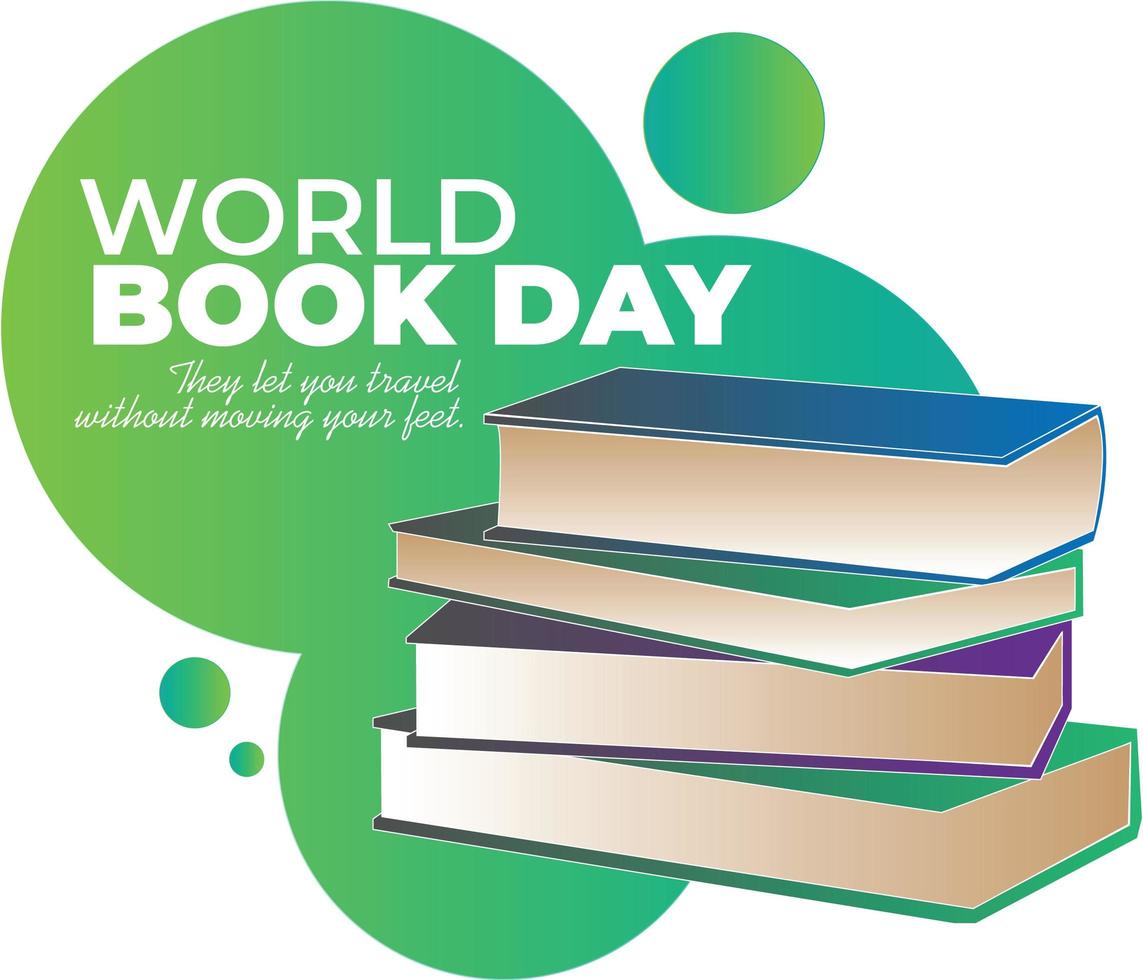 World book day, stack of books with glasses on mint background photo