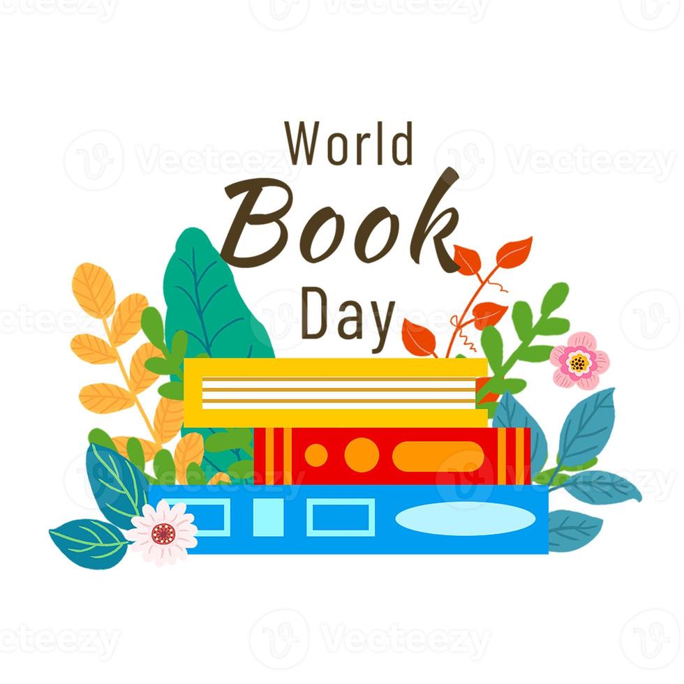 World book day, stack of books with glasses on mint background photo