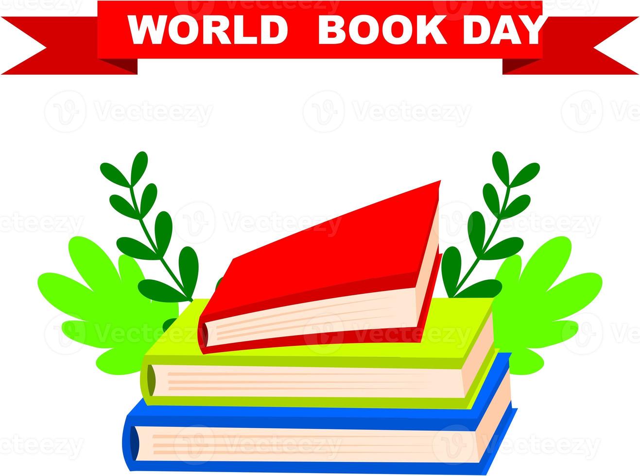 World book day, stack of books with glasses on mint background photo