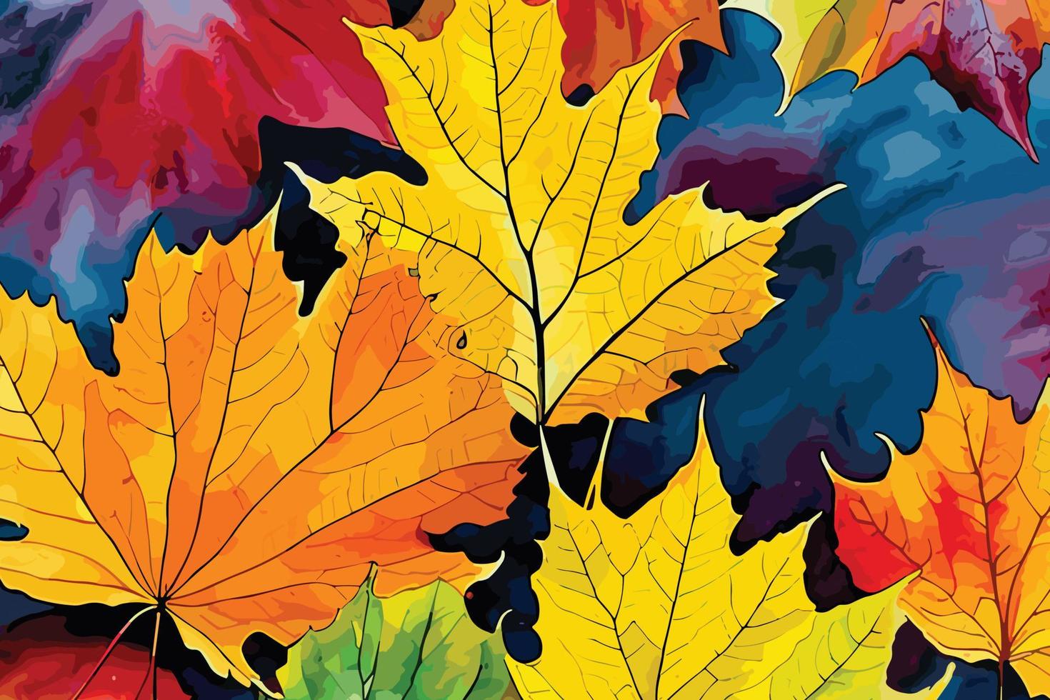 colorful autumn leaves background design vector