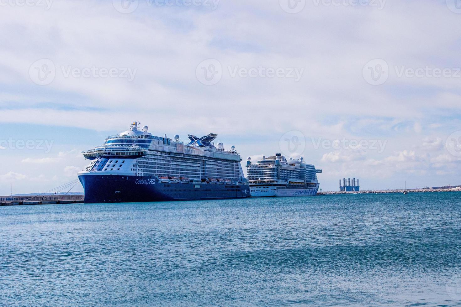 sea cruise ship in the port of Alicante, Spain on a summer day photo