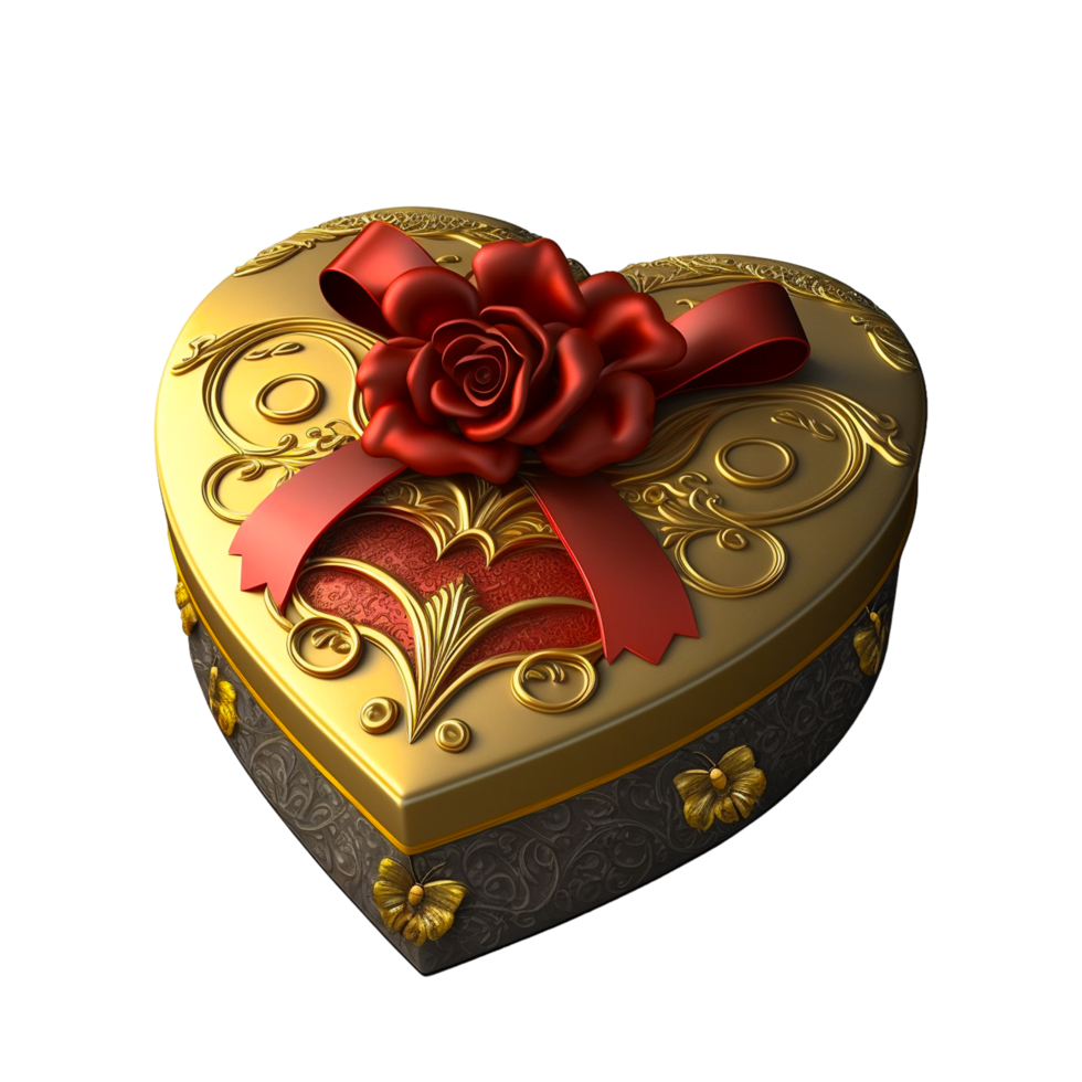 Valentijn s dag 3d realistisch gouden hart png