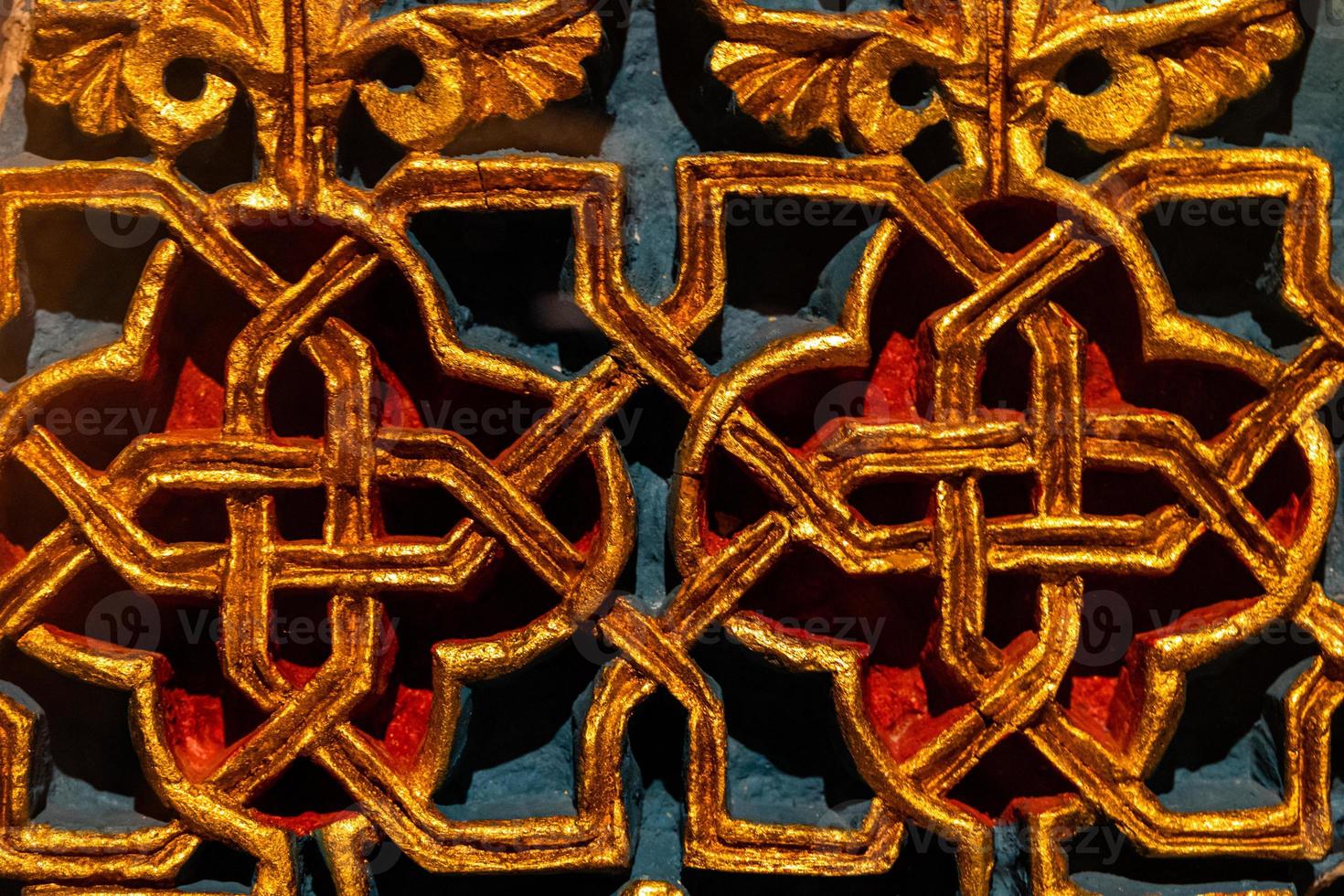 abstractions background with arabesque with spanish moorish buildings in close-up photo