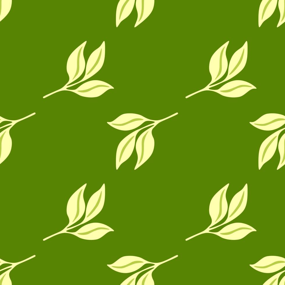 Simple leaves Seamless pattern. Decorative forest leaf endless wallpaper. Organic background. vector