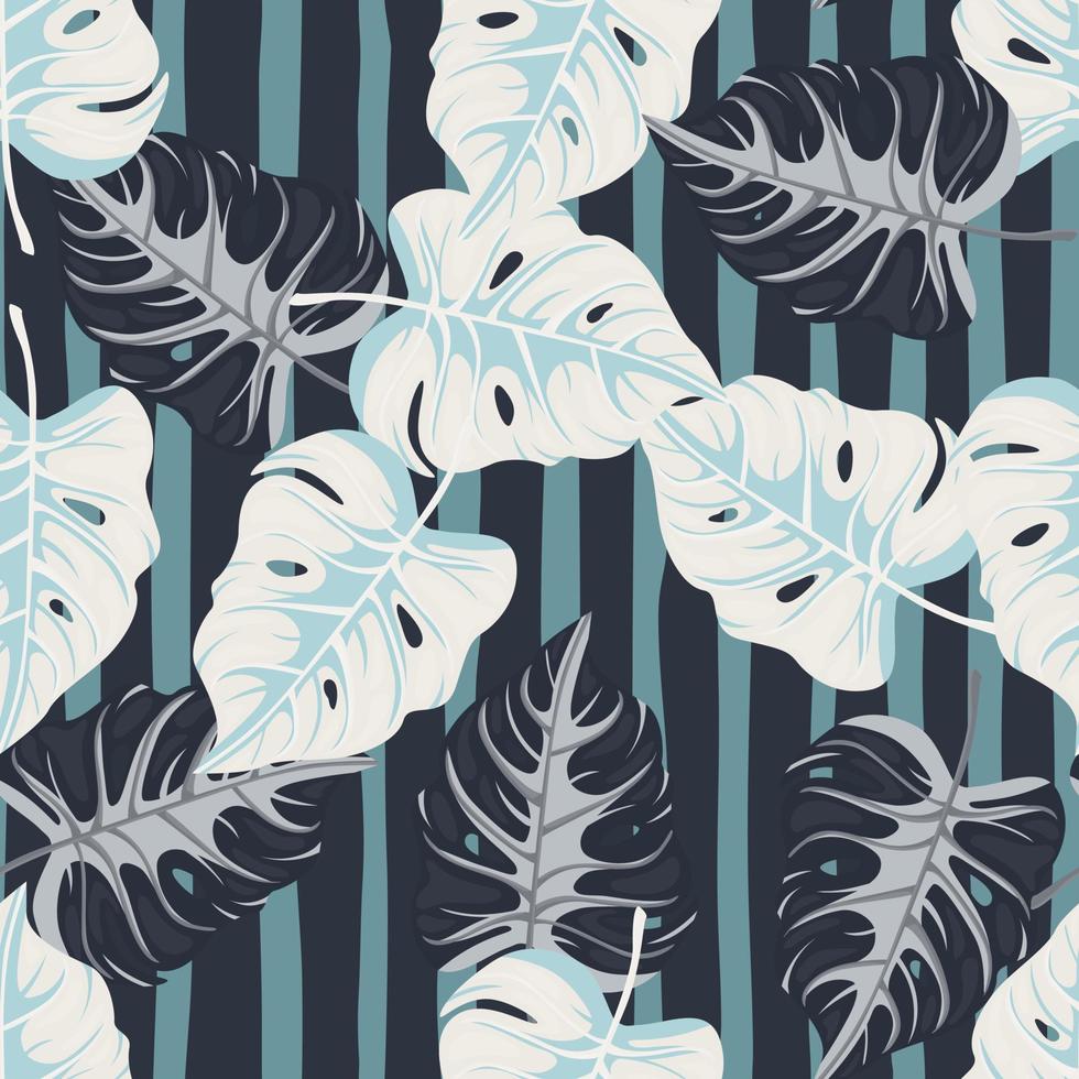 Stylized tropical pattern, palm leaves floral background. Abstract exotic plant seamless pattern. Botanical leaf wallpaper. vector