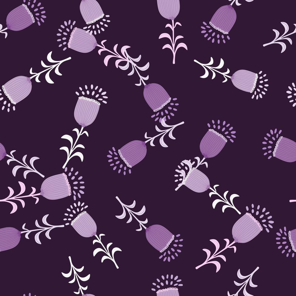 Seamless spring pattern with stylize flowers. Elegant botanical background. Abstract floral wallpaper. vector