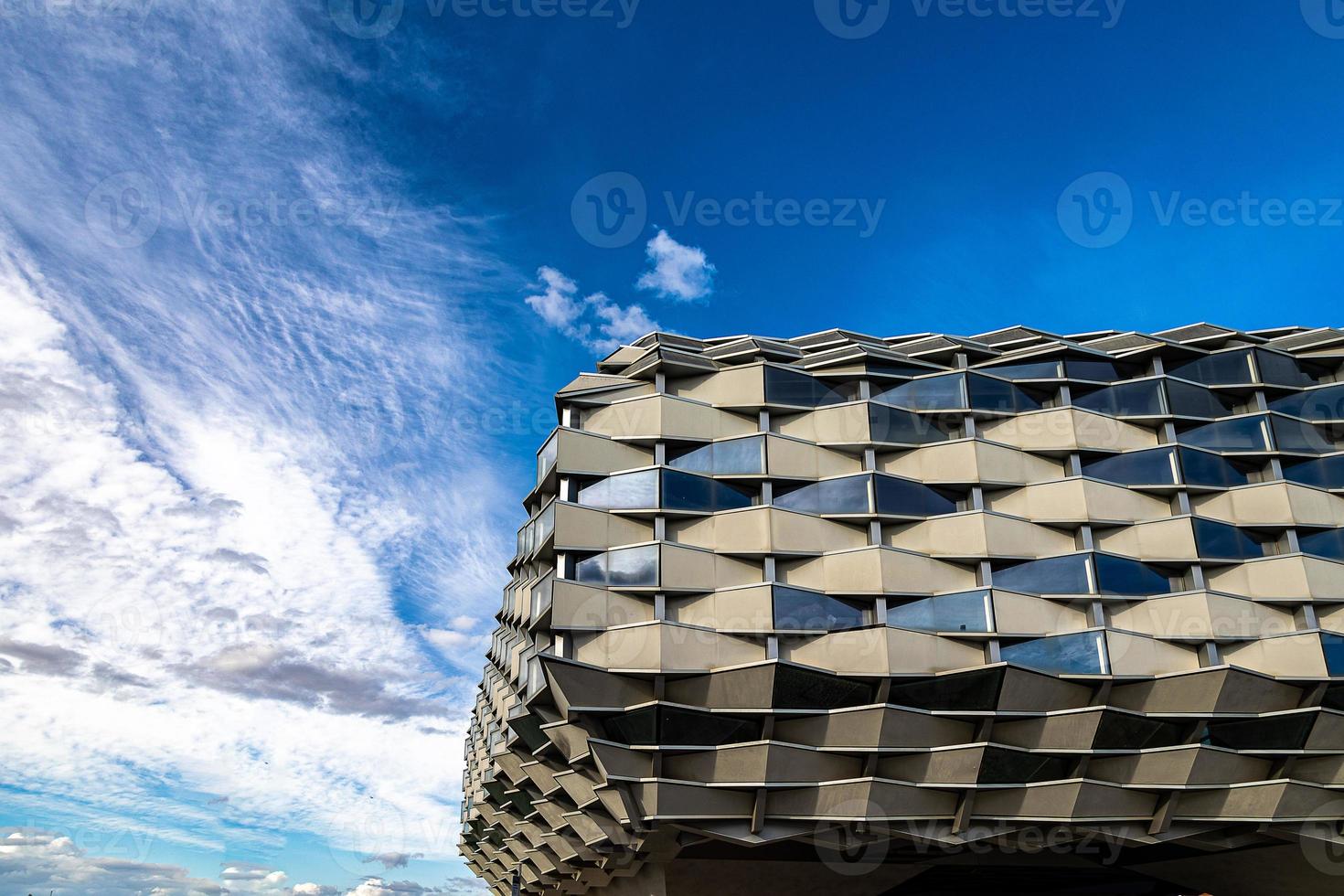 interesting modern building architectural background Zaragoza Spain photo