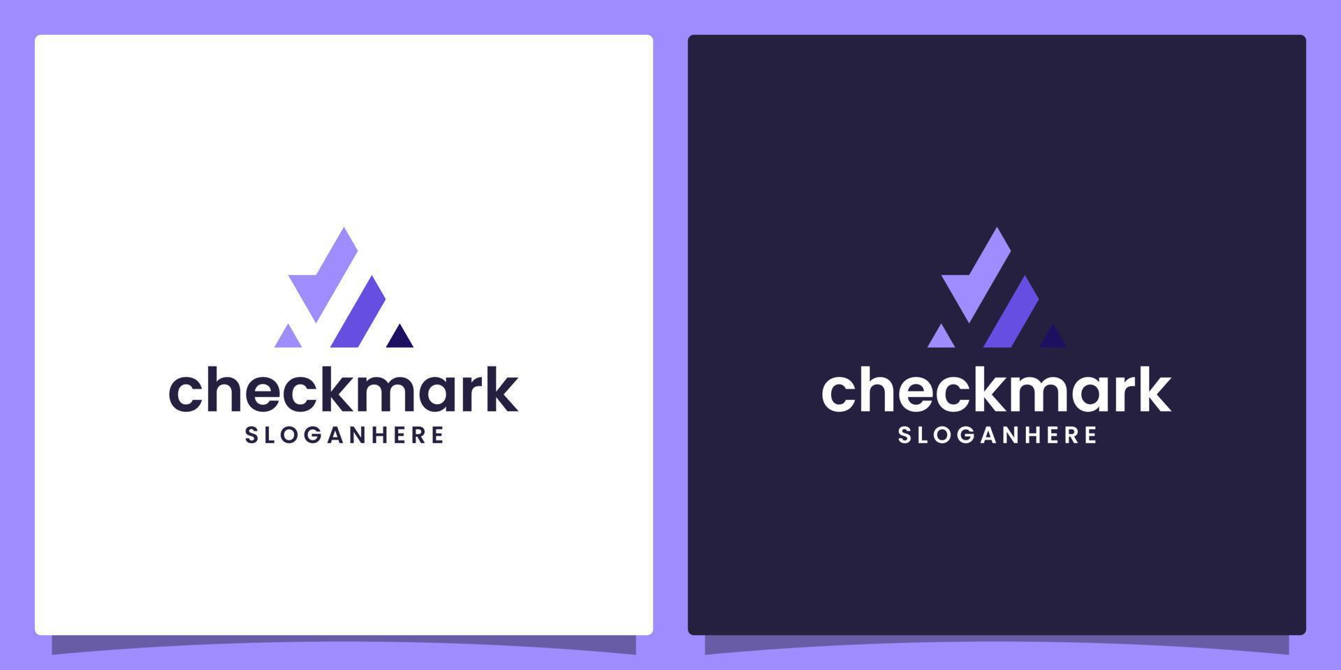 Check mark logo template design with letter A abstract logo Vector Design, creative symbol, icon.