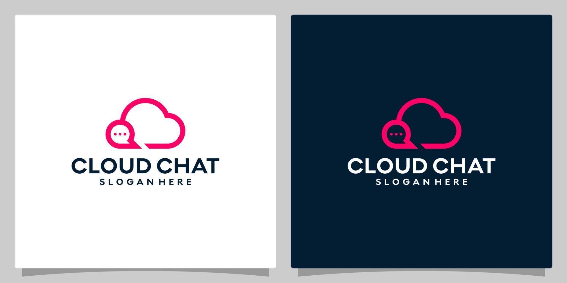 Cloud logo template design with chat bubble logo Vector Design, creative symbol, icon.