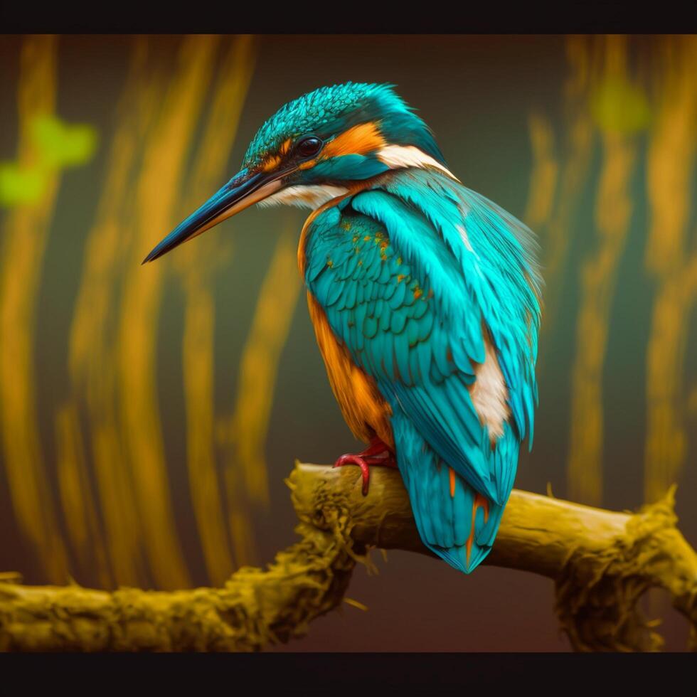 Common European Kingfisher river kingfisher flying after emerging from water with caught fish prey in beak photo