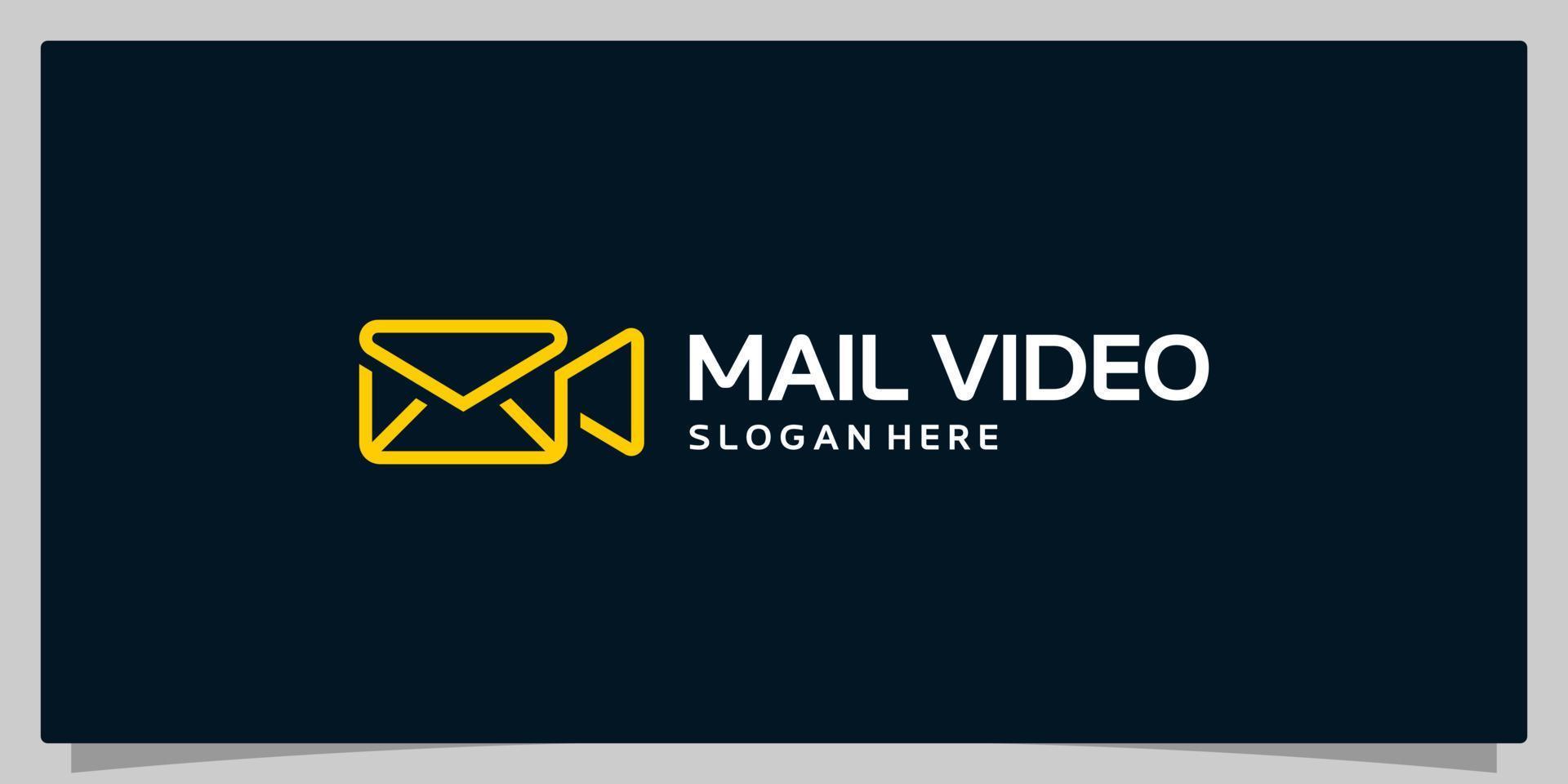 Email logo design template with video camera design vector illustration. icon, symbol, creative.