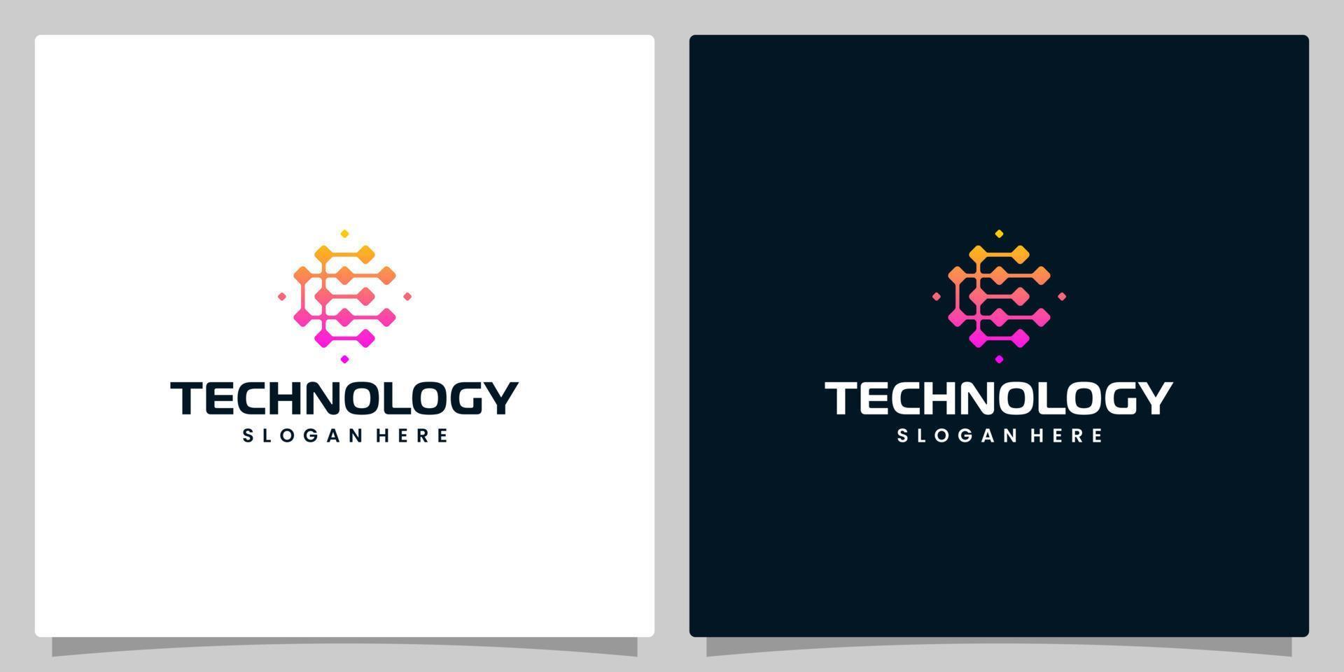 Abstract Digital technology logo design template with initial letter E and C graphic design illustration. Symbol for tech, internet, system, Artificial Intelligence and computer. vector