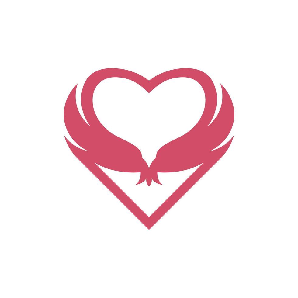 animal águila mosca con amor moderno logo vector