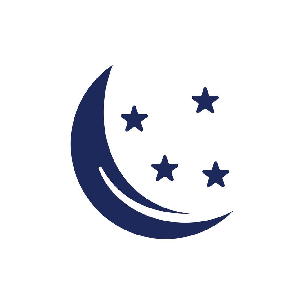 Moon and star space modern logo vector