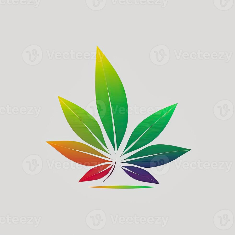 illustration of a colorful hemp leaf logo photo