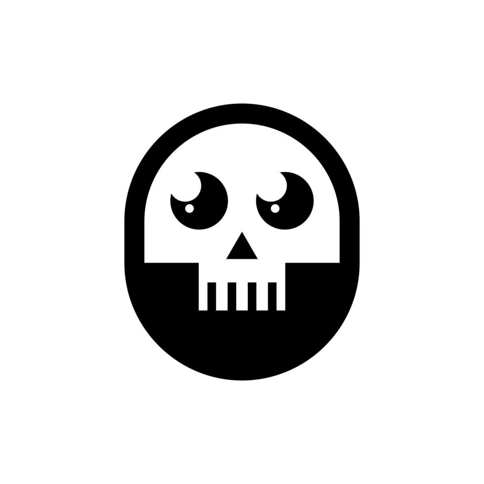 Skull head modern minimalist simple logo vector