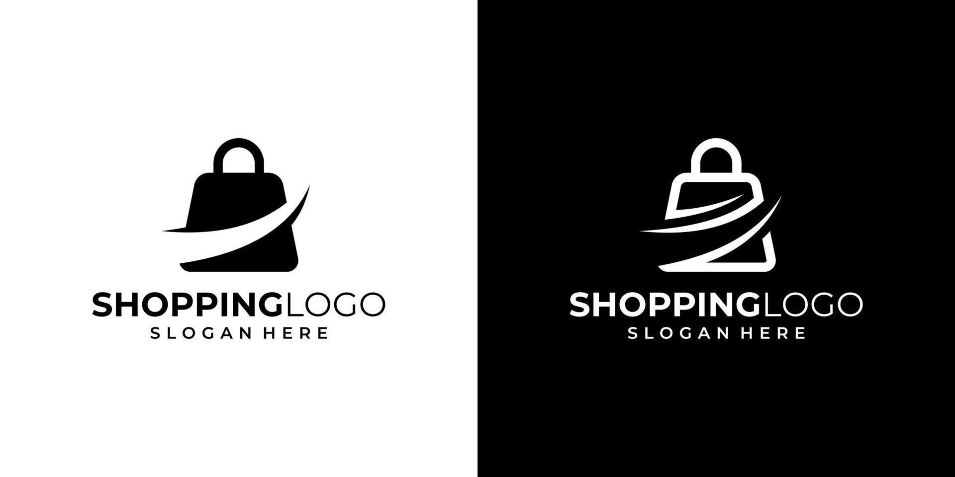Shopping bag logo design template vector illustration. icon, symbol, creative.