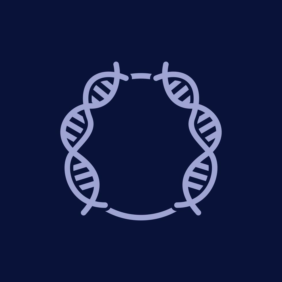 Helix dna science circle line simple logo design vector