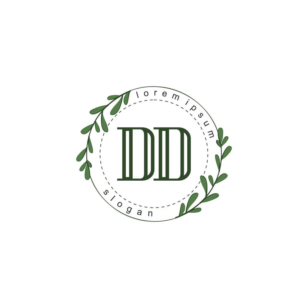 DD Initial beauty floral logo template vector