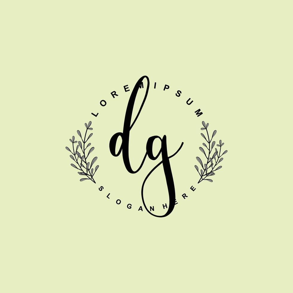 DG Initial beauty floral logo template vector