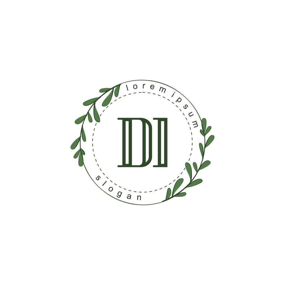 DI Initial beauty floral logo template vector