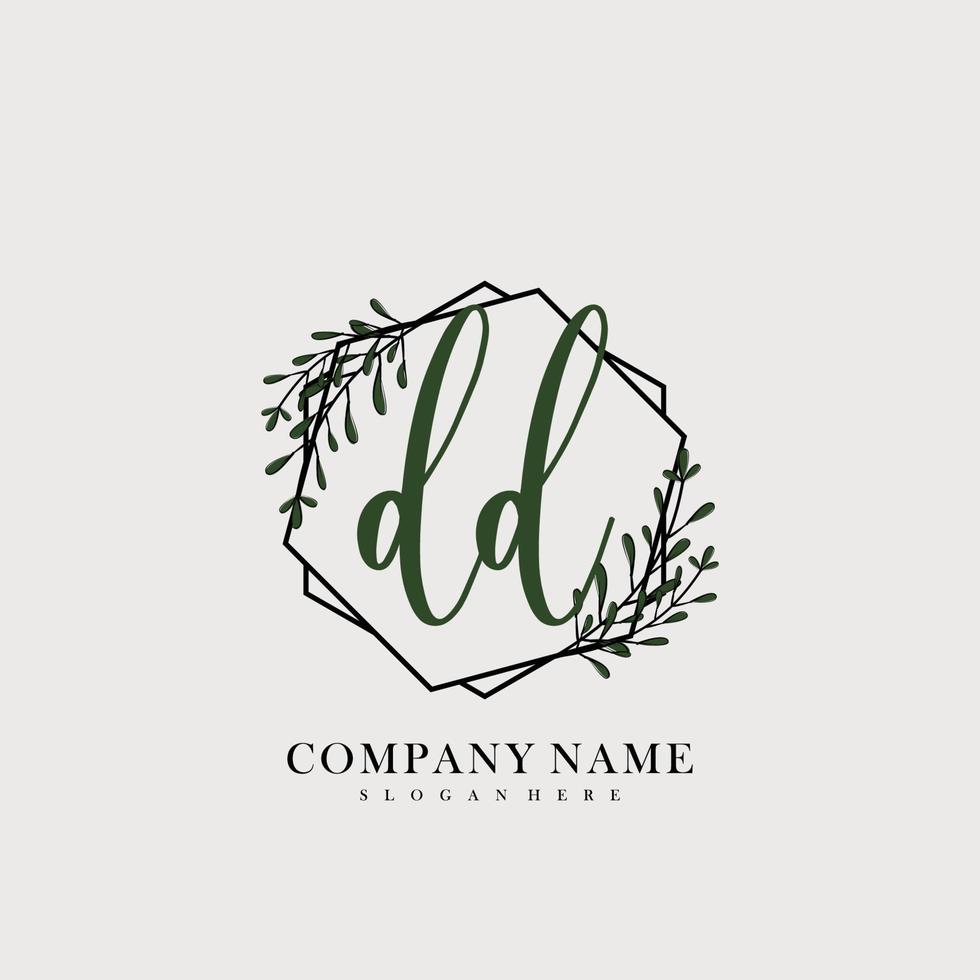 DD Initial beauty floral logo template vector