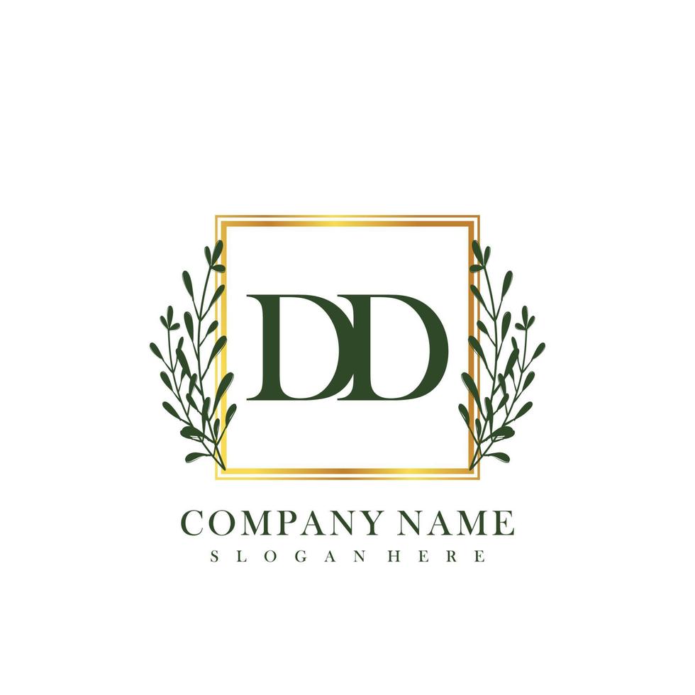 DD Initial beauty floral logo template vector