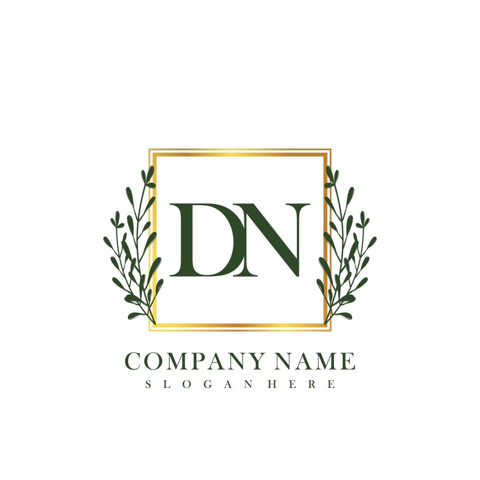 DN Initial beauty floral logo template vector