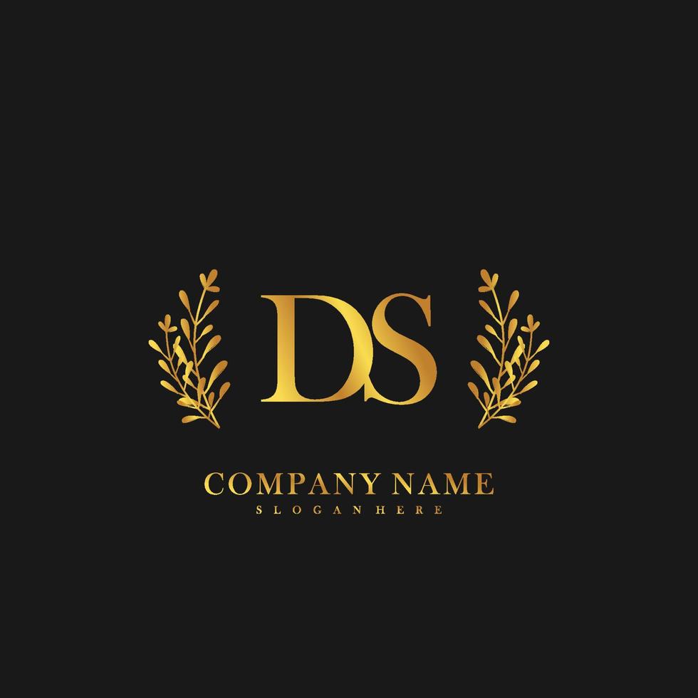 DS Initial beauty floral logo template vector