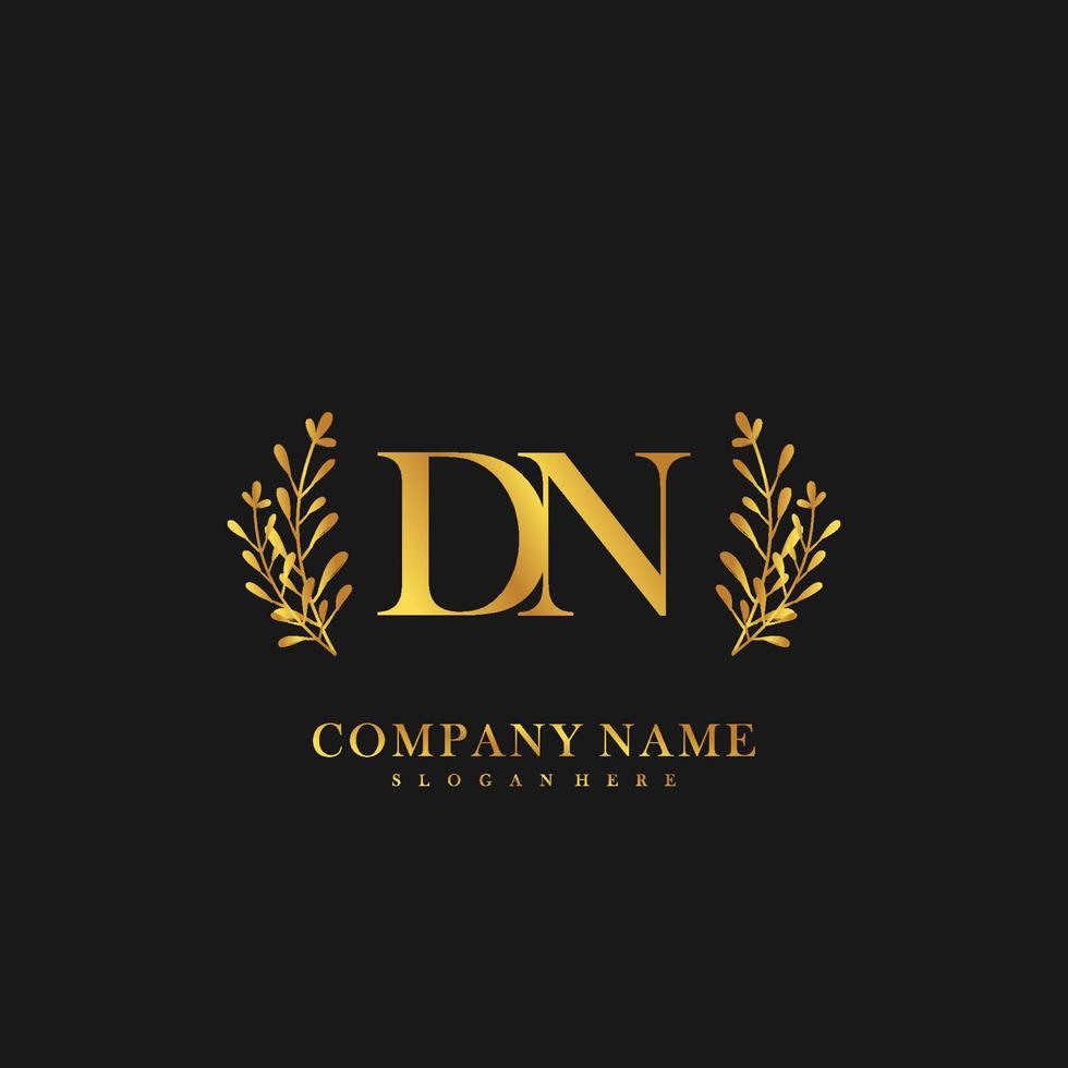 DN Initial beauty floral logo template vector