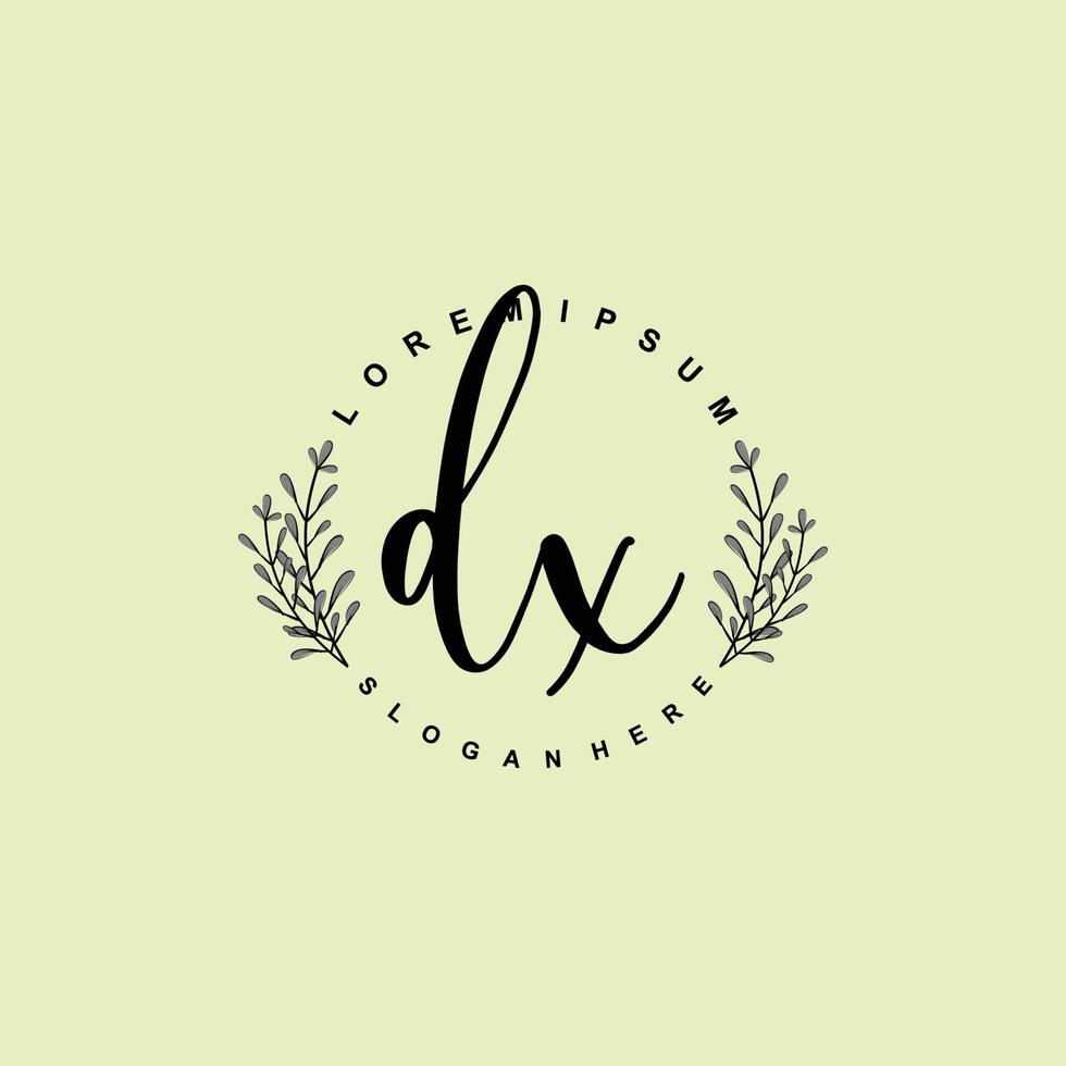 DX Initial beauty floral logo template vector