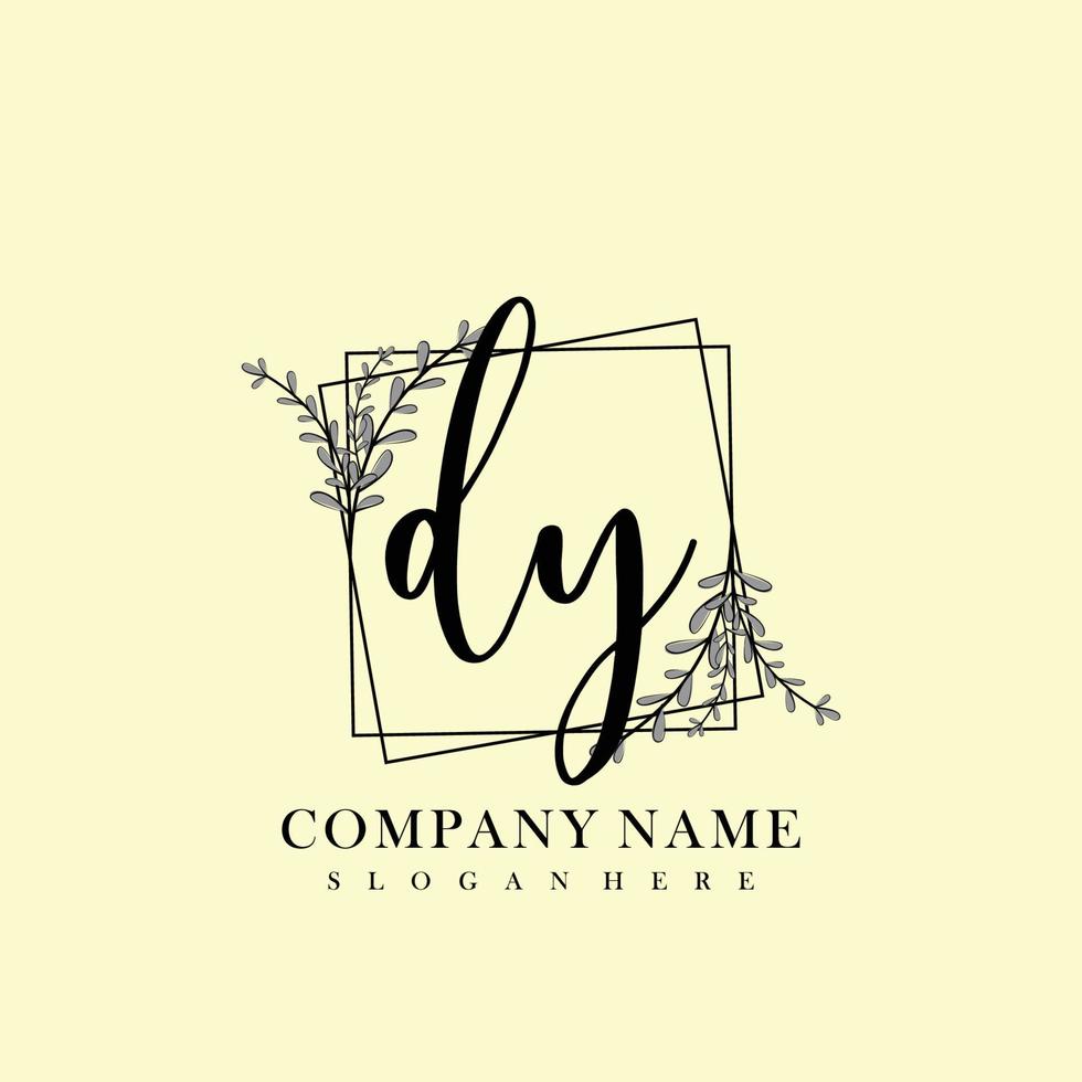 DY Initial beauty floral logo template vector