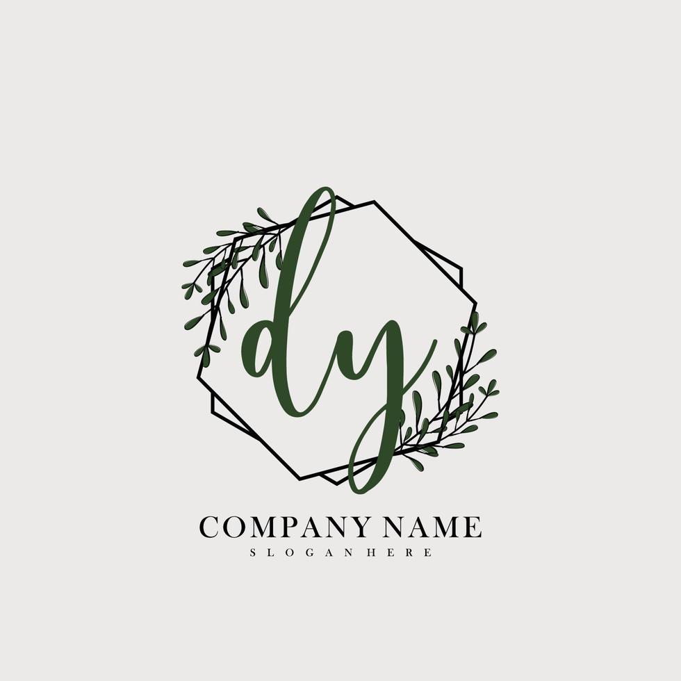 DY Initial beauty floral logo template vector