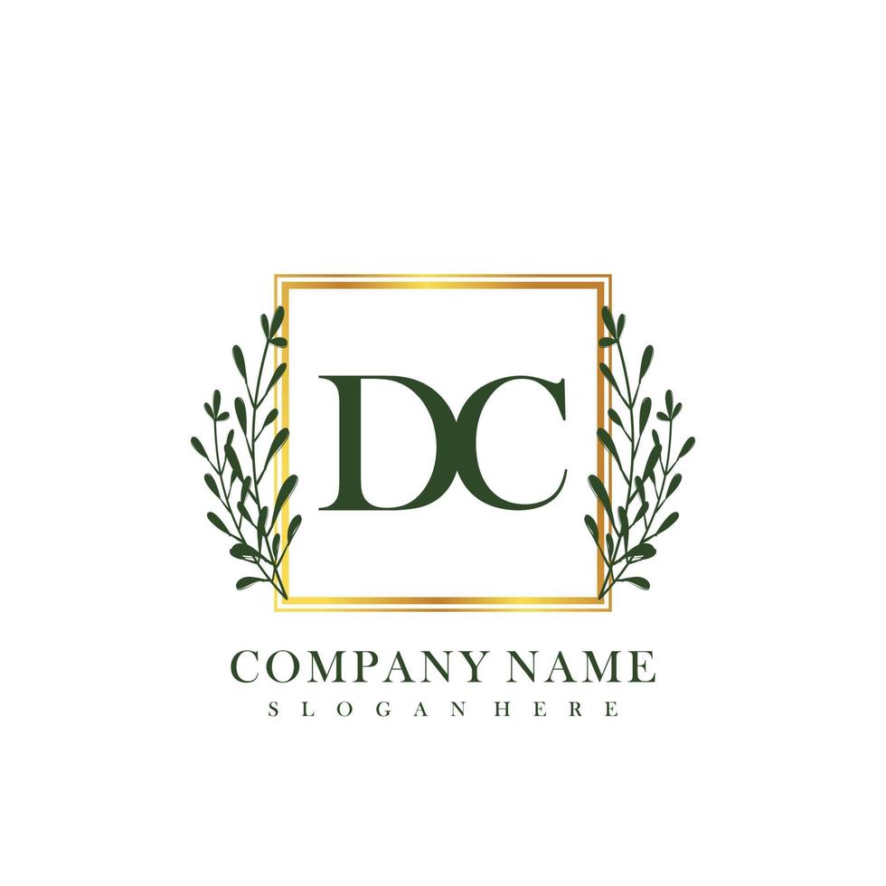 DC Initial beauty floral logo template vector