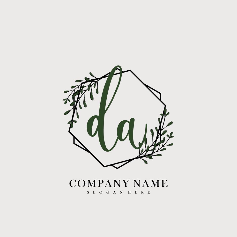 DA Initial beauty floral logo template vector