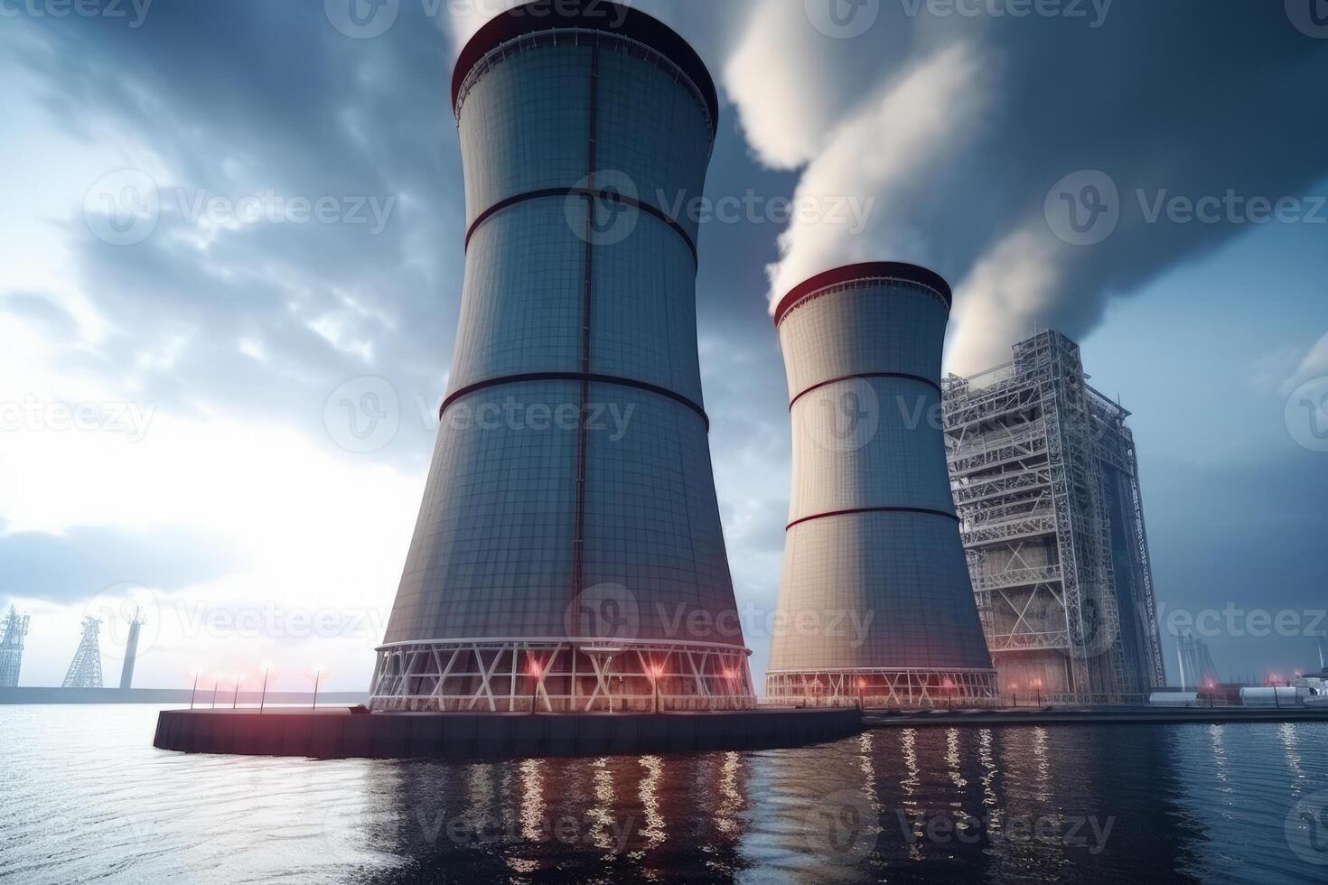 operando nuclear reactores edificios generativo ai foto
